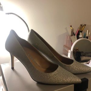Silver sparkly high heels